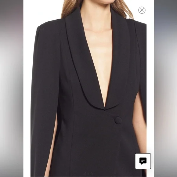 Katie May Boss Lady Cape Minidres- Black L FOR RENT ONLY